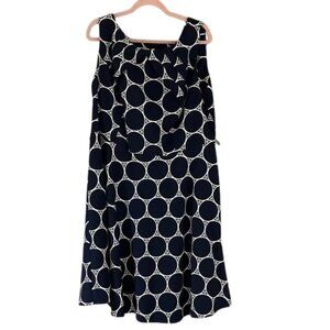 Signature Navy and White Geometric Midi Dress